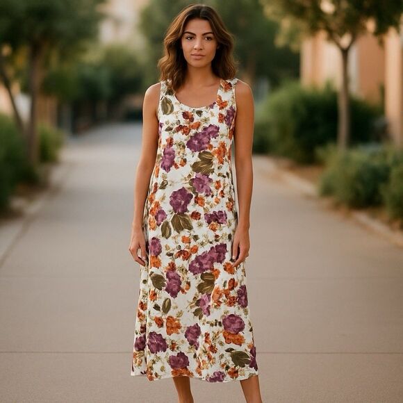 Maggie Sweet Dresses & Skirts - Maggie Sweet Women’s Size Medium Scoop-neck Sleeveless Floral‎ Print Maxi